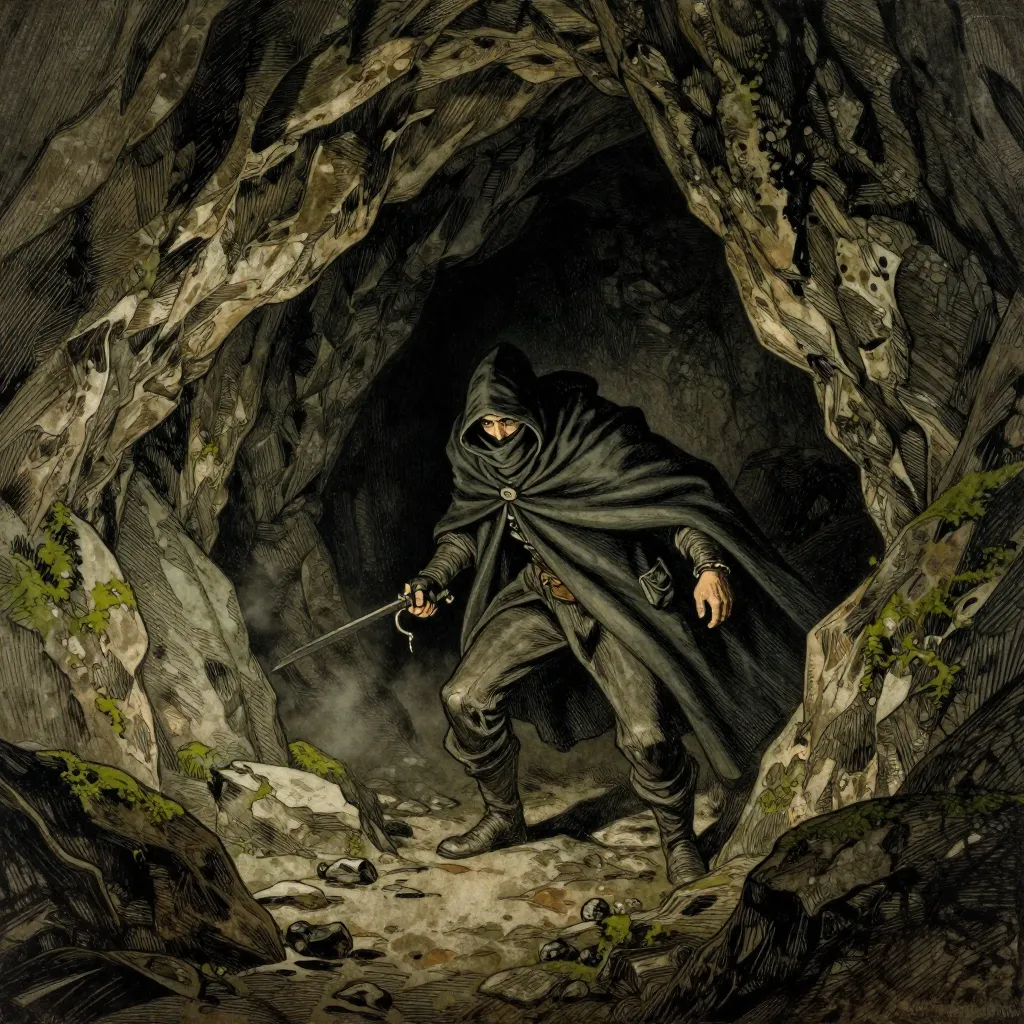 The dark mouth of the troll cave